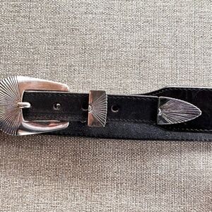 Black Western Concho Belt